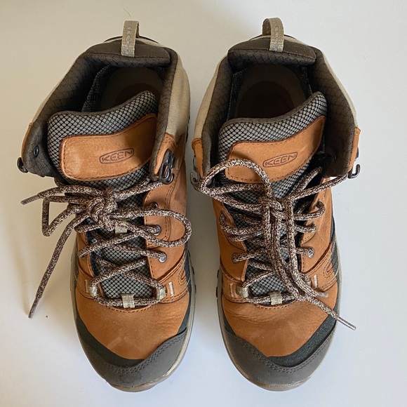 KEEN Womens Leather Hiking Boots Size 6.5US Waterproof Outdoor Boots Orange Gray - Picture 6 of 11